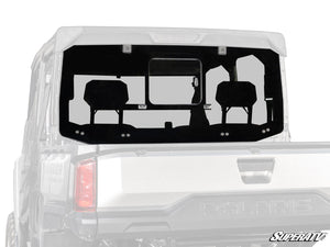 SuperATV glass sliding rear windshield on a Polaris Ranger XD 1500, front view