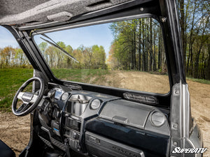 SuperATV glass windshield on a Polaris Ranger XD 1500, cab view