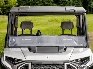 SuperATV half windshield on a Polaris Ranger XD 1500, detail view