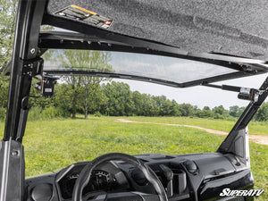 SuperATV MaxDrive power flip windshield on a Polaris Ranger XD 1500, alternate angle