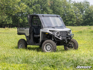 SuperATV MaxDrive power flip windshield on a Polaris Ranger XD 1500, top view