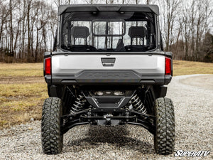 SuperATV sliding rear windshield on a Polaris Ranger XD 1500, side view