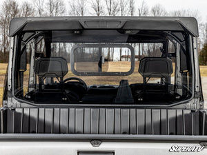 SuperATV sliding rear windshield on a Polaris Ranger XD 1500, cab view