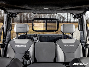 SuperATV sliding rear windshield on a Polaris Ranger XD 1500, alternate angle