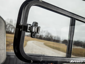 SuperATV sliding rear windshield on a Polaris Ranger XD 1500, profile view