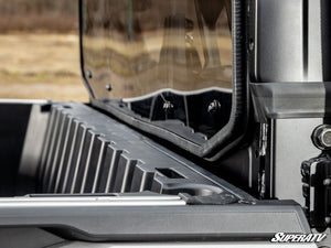 SuperATV sliding rear windshield on a Polaris Ranger XD 1500, interior view