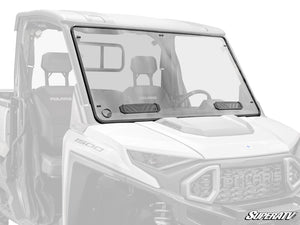 SuperATV vented full windshield on a Polaris Ranger XD 1500, front view