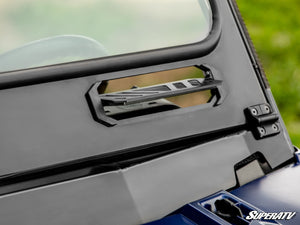 SuperATV flip down glass windshield on a Polaris Ranger XP 1000, top view