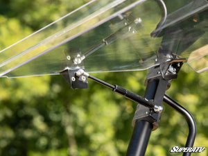 SuperATV Polaris Ranger XP 800 Flip Windshield, installed view
