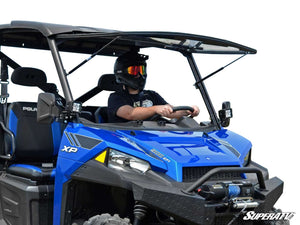 SuperATV flip windshield on a Polaris Ranger XP 900, front view
