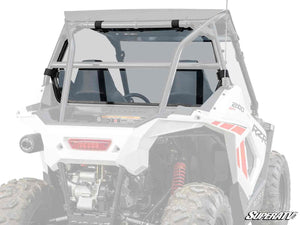 SuperATV rear windshield on a Polaris RZR 200, front view