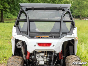 SuperATV rear windshield on a Polaris RZR 200, side view