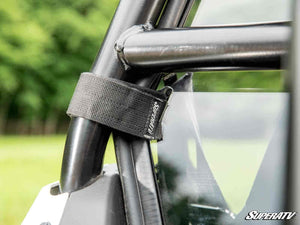SuperATV rear windshield on a Polaris RZR 200, cab view