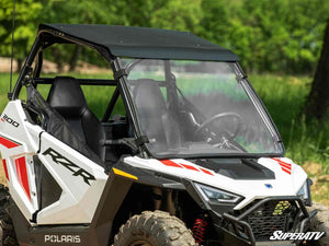 SuperATV full windshield on a Polaris RZR 200, side view