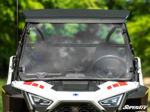 SuperATV full windshield on a Polaris RZR 200, detail view