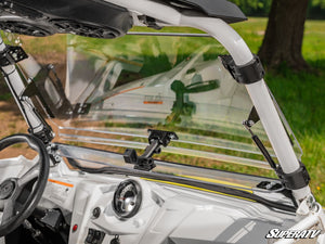 SuperATV flip windshield on a Polaris RZR, alternate angle