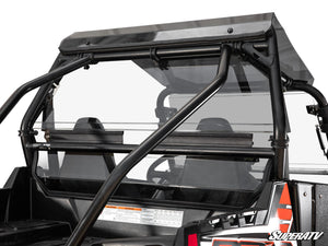 SuperATV rear windshield on a Polaris RZR 800, front view