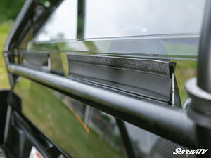 SuperATV rear windshield on a Polaris RZR 800, detail view