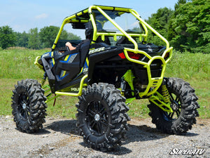 SuperATV rear windshield on a Polaris RZR 900, side view