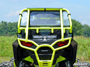 SuperATV rear windshield on a Polaris RZR 900, cab view