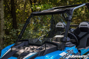 SuperATV full polycarbonate windshield on a Polaris RZR, angle view