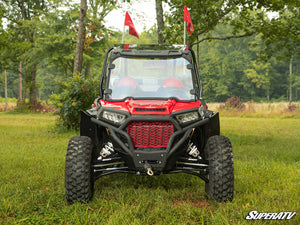 SuperATV full polycarbonate windshield on a Polaris RZR, detail view
