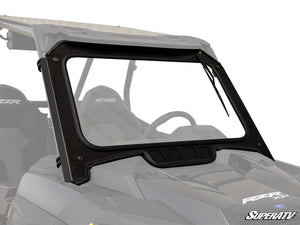 SuperATV glass windshield on a Polaris RZR, front view