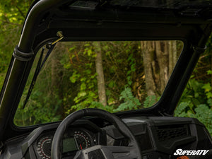 SuperATV glass windshield on a Polaris RZR, side view
