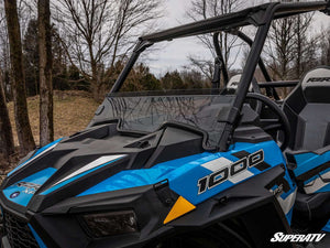 SuperATV half windshield on a Polaris RZR, side view