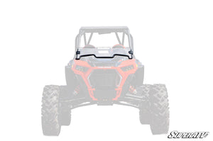 SuperATV half windshield on a Polaris RZR, cab view