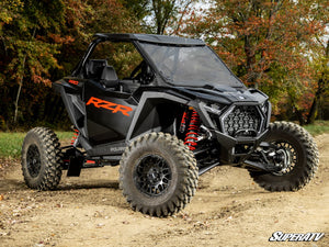 SuperATV full windshield on a Polaris RZR Pro R, angle view