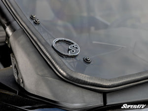 SuperATV full windshield on a Polaris RZR Pro R, detail view