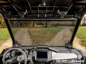 SuperATV full windshield on a Polaris RZR Pro R, mounted view