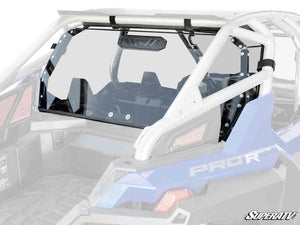 SuperATV rear vented windshield on a Polaris RZR Pro R, front view