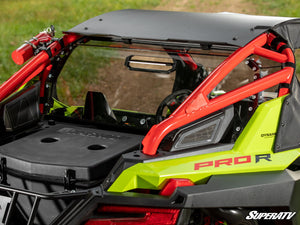SuperATV rear vented windshield on a Polaris RZR Pro R, alternate angle