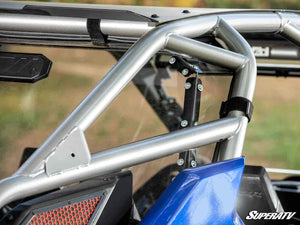 SuperATV rear vented windshield on a Polaris RZR Pro R, hardware detail