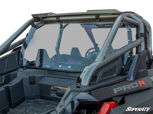 SuperATV rear windshield on a Polaris RZR Pro R, front view