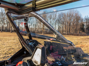 SuperATV rear windshield on a Polaris RZR Pro R, angle view