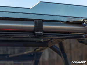 SuperATV rear windshield on a Polaris RZR Pro R, side view