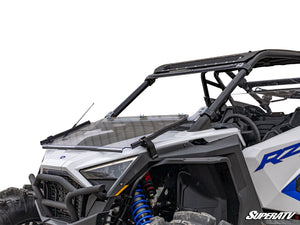 SuperATV flip down windshield on a Polaris RZR Pro XP, front view