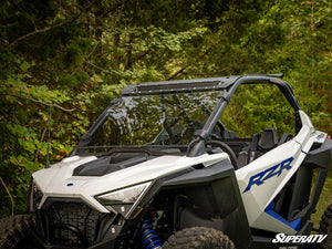 SuperATV full windshield on a Polaris RZR Pro XP, side view