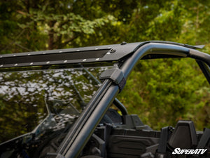 SuperATV full windshield on a Polaris RZR Pro XP, installed close-up