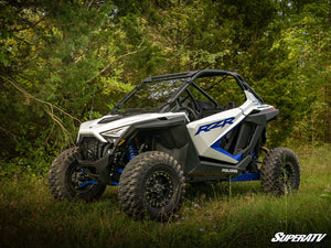 SuperATV full windshield on a Polaris RZR Pro XP, mounted view