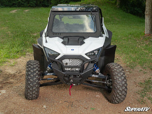 SuperATV glass windshield on a Polaris RZR Pro XP, side view