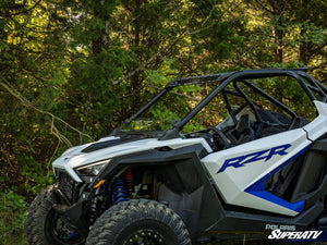 SuperATV half windshield on a Polaris RZR Pro XP, side view