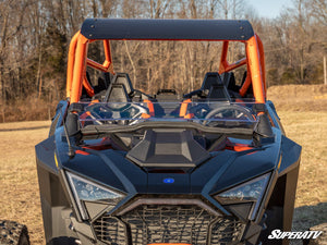 SuperATV half windshield on a Polaris RZR Pro R, angle view