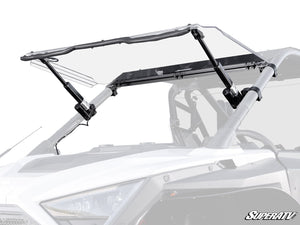 SuperATV MaxDrive power flip windshield on a Polaris RZR Pro XP, front view