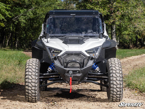 SuperATV MaxDrive power flip windshield on a Polaris RZR Pro XP, side view