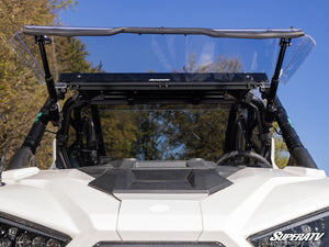 SuperATV MaxDrive power flip windshield on a Polaris RZR Pro XP, alternate angle