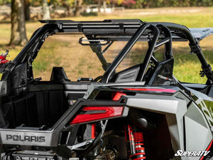 SuperATV rear vented windshield on a Polaris RZR Turbo R, side view